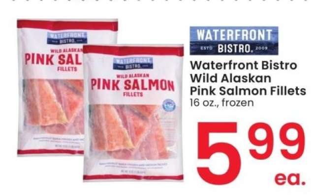 Waterfront Bistro Wild Alaskan Pink Salmon Fillets - 16 oz., frozen