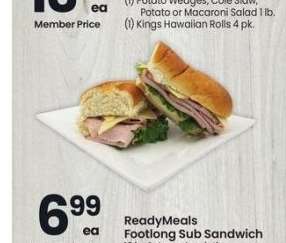 ReadyMeals Footlong Sub Sandwich - 12 in. Selected varieties.