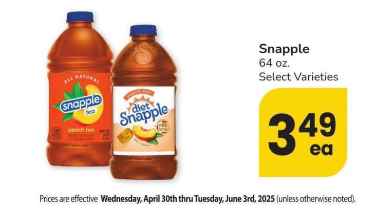 Snapple - 64 oz. 
Select Varieties