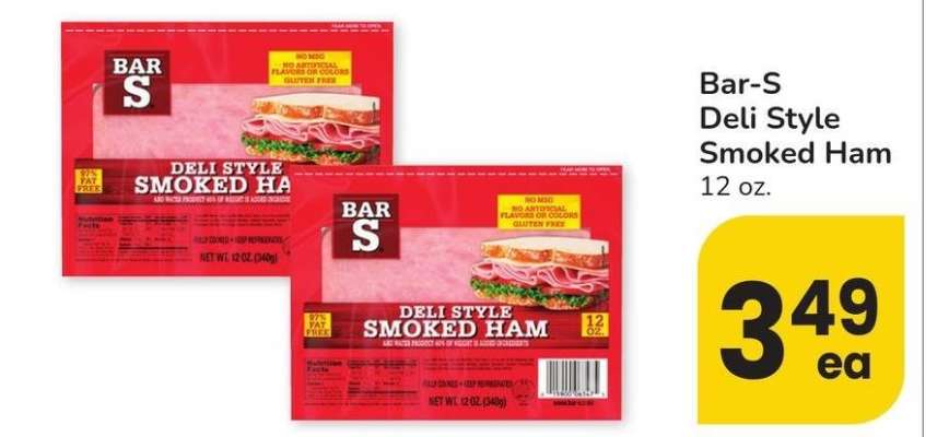 Bar S Deli Style Smoked Ham - 12 oz.