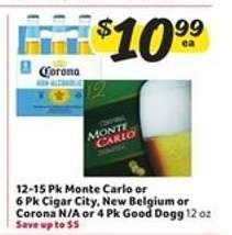 Monte Carlo, Cigar City, New Belgium, Corona N/A, Good Dogg