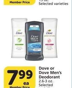 Dove or Dove Men's Deodorant - 2.6-3 oz. Selected varieties