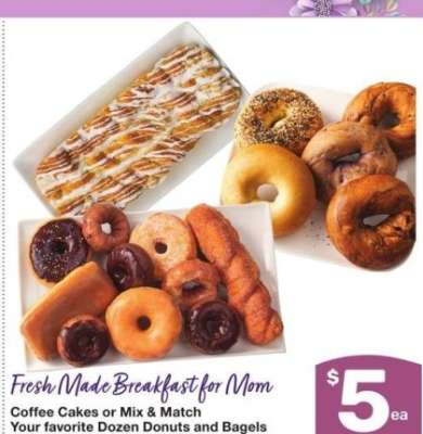 Breakfast for Mom Coffee Cakes or favorite Dozen Donuts and Bagels - Mix & Match Your