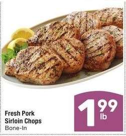 Fresh Pork Sirloin Chops - Bone - In