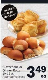 Butterflake or Dinner Rolls - 10-12 ct. Assorted Varieties