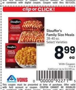 Stouffer's Family Size Meals - 28-40 oz. Select Varieties