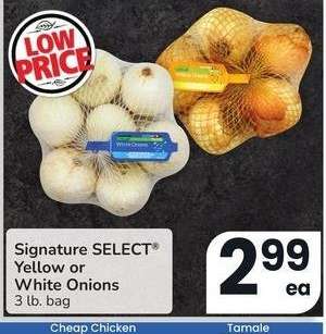 Signature SELECT® Yellow or White Onions - 3 lb. bag