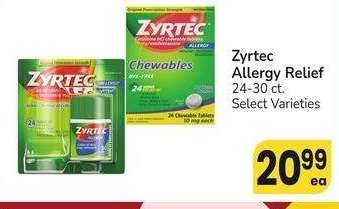Zyrtec Allergy Relief - 24-30 ct. Select Varieties