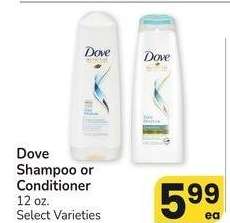 Dove Shampoo or Conditioner - 12 oz. Select Varieties