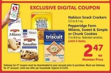 Nabisco Snack Crackers & Pepperidge Farm Cookies