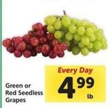 Green or Red Seedless Grapes
