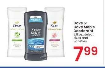 Dove or Dove Men's Deodorant - 2.6 oz., select sizes and varieties
