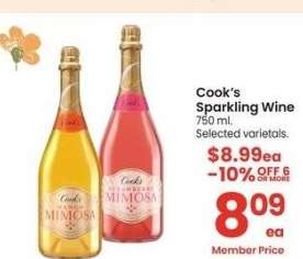 Cook's Sparkling Wine - 750 ml. Selected varietals.