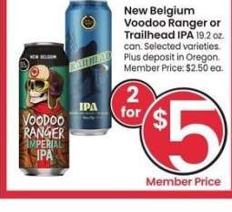 New Belgium Voodoo Ranger or Trailhead IPA