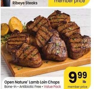 Open Nature® Lamb Loin Chops - Bone - In • Antibiotic Free • Value Pack