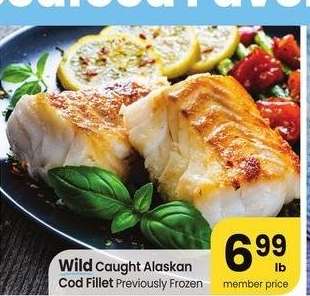 Wild Caught Alaskan Cod Fillet - Previously Frozen