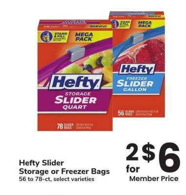 Hefty Slider Storage or Freezer Bags - 56 to 78-ct, select varieties