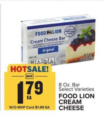 Food Lion Cream Cheese