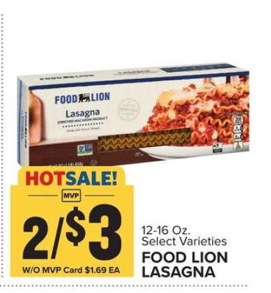 FOOD LION LASAGNA