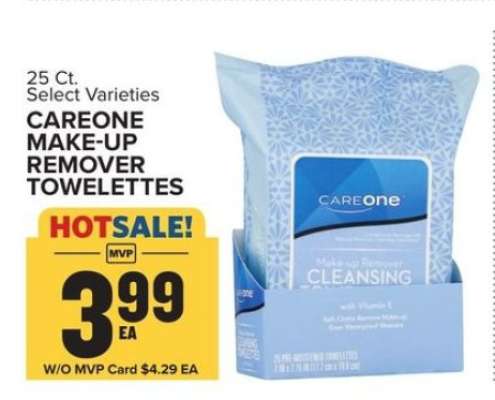 CAREONE MAKE-UP REMOVER TOWELETTES