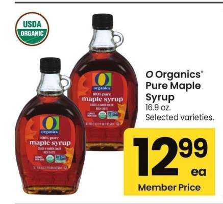 O Organics® Pure Maple Syrup - 16.9 oz. Selected varieties.