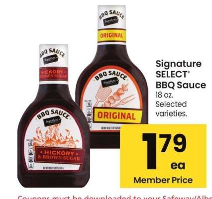 Signature SELECT® BBQ Sauce - 18 oz., Selected varieties.