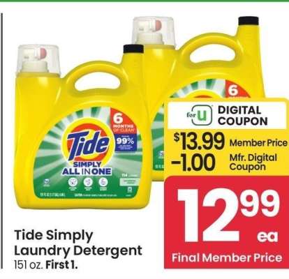 Tide Simply Laundry Detergent - 151 oz.