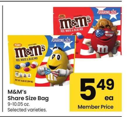 M&M's Share Size Bag - 9-10.05 oz. 
Selected varieties.