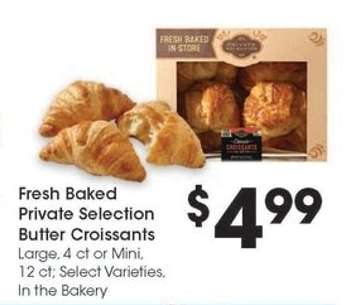 Fresh Baked Private Selection Butter Croissants
