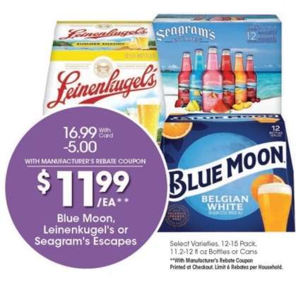 Blue Moon, Leinenkugel's or Seagram's Escapes