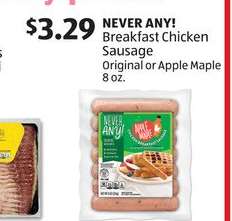 NEVER ANY! Breakfast Chicken Sausage