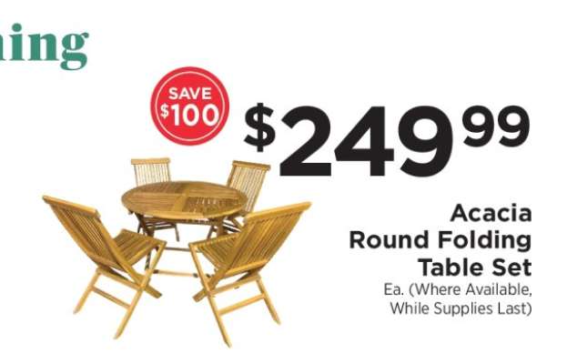 Acacia Round Folding Table Set