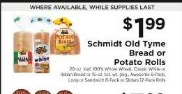 Schmidt Old Tyme Bread or Potato Rolls