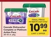 Cascade Dishwasher Complete or Platinum Action Pacs