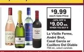 La Vieille Ferme, André Brut, Casal García or Casillero Del Diablo