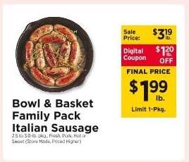 Bowl & Basket Family Pack Italian Sausage