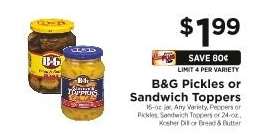 B&G Pickles or Sandwich Toppers