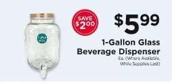 1-Gallon Glass Beverage Dispenser