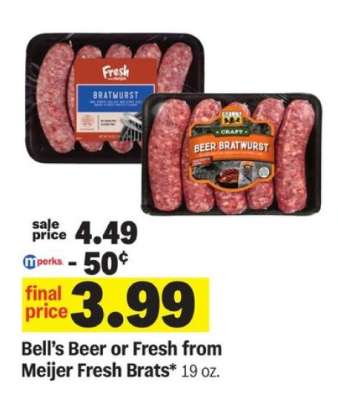 Bell's Beer or Fresh from Meijer Fresh Brats