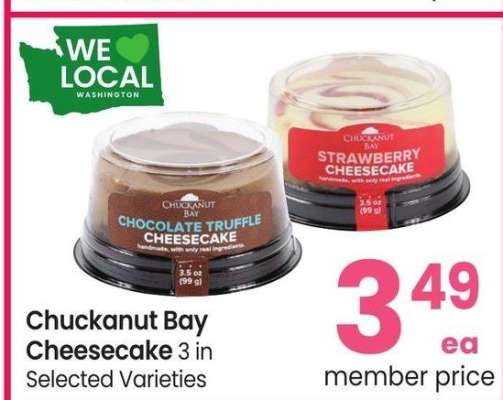 Chuckanut Bay Cheesecake - 3 in, Selected Varieties