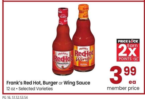 Frank's Red Hot, Burger or Wing Sauce - 12 oz • Selected Varieties