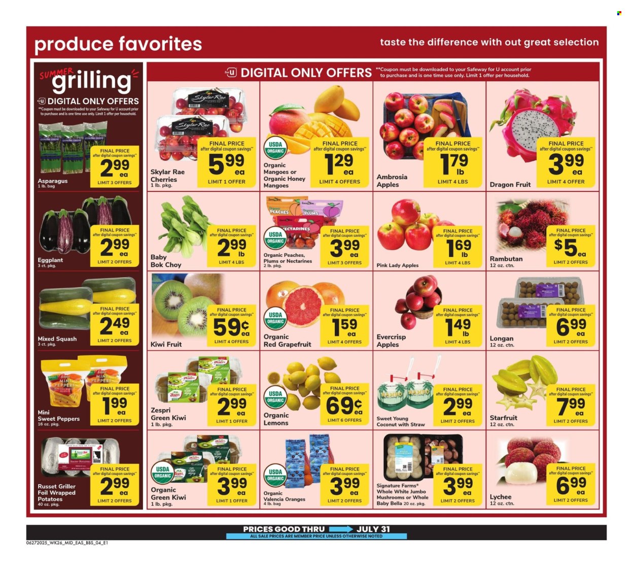 Safeway ad  - 06.27.2025 - 07.31.2025. Page 4