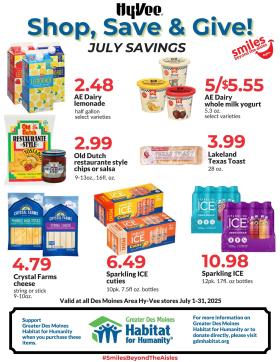 Hy-Vee - Shop, Save & Give! July Savings.