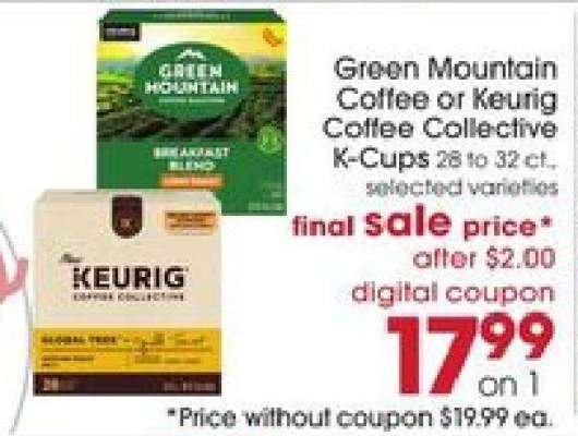 Green Mountain Coffee or Keurig Coffee Collective K-Cups