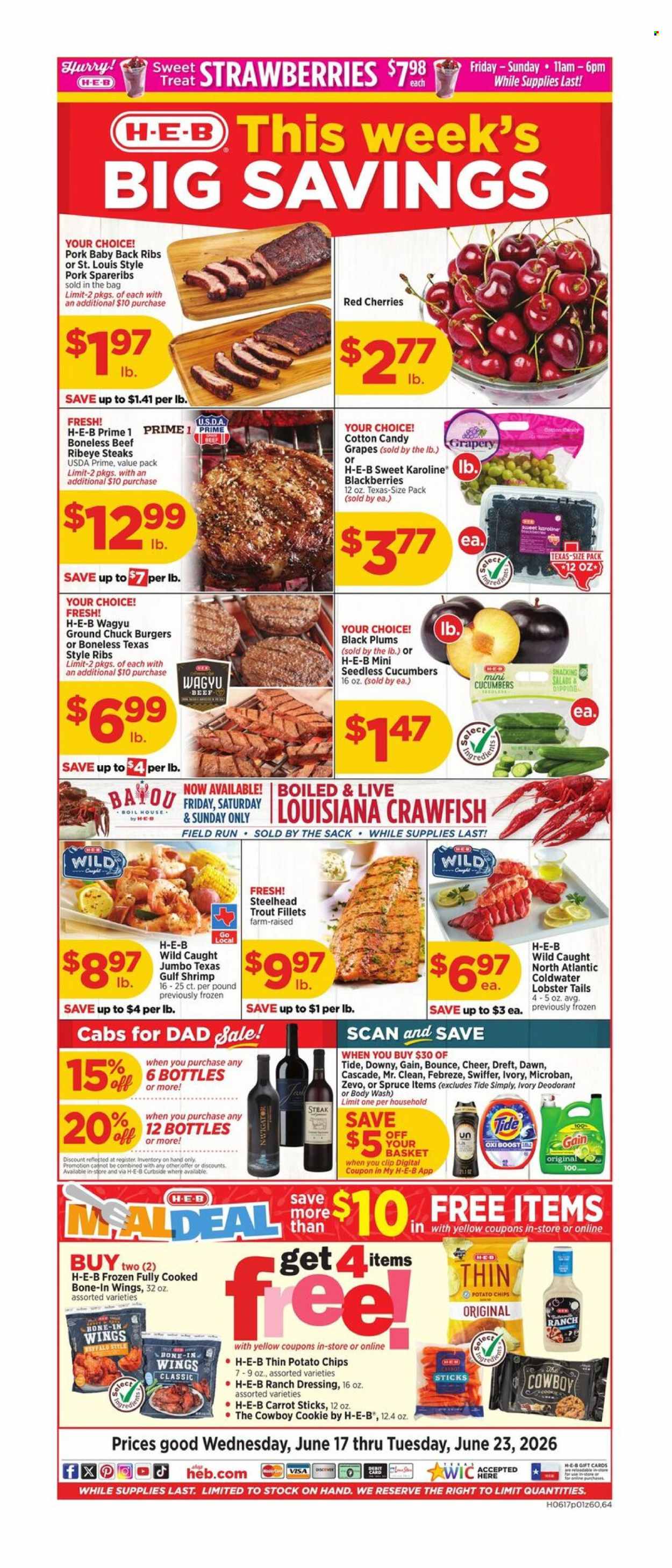 H-E-B ad  - 06.17.2026 - 06.23.2026. Page 1