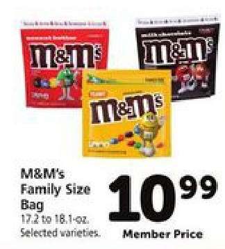 M & M' s Family Size Bag