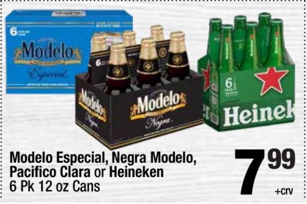 Modelo Especial, Negra Modelo, Pacifico Clara or Heineken