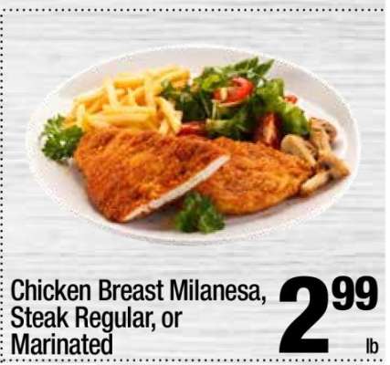 Chicken Breast Milanesa, Steak Regular, or Marinated