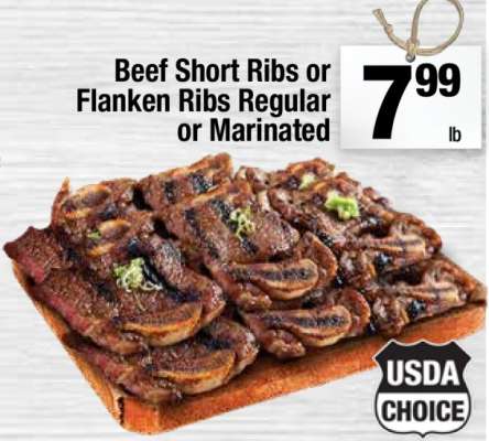 Beef Short Ribs or Flanken Ribs