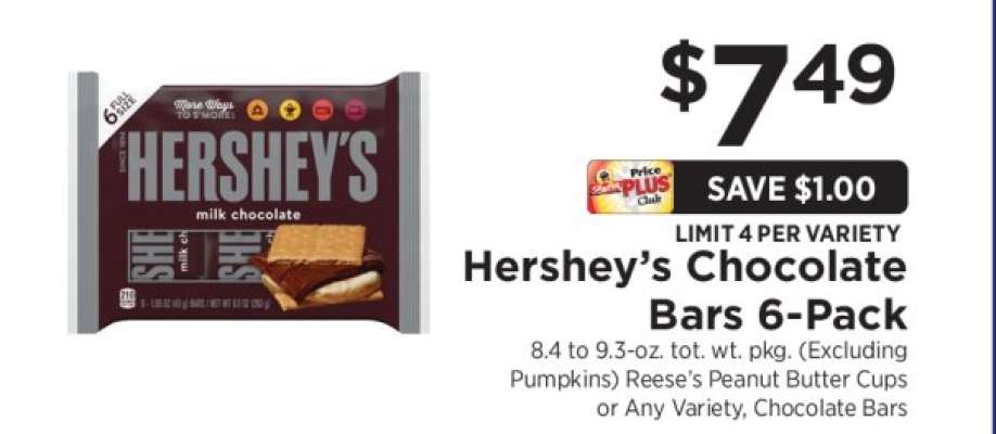 Hershey's Chocolate Bars 6-Pack